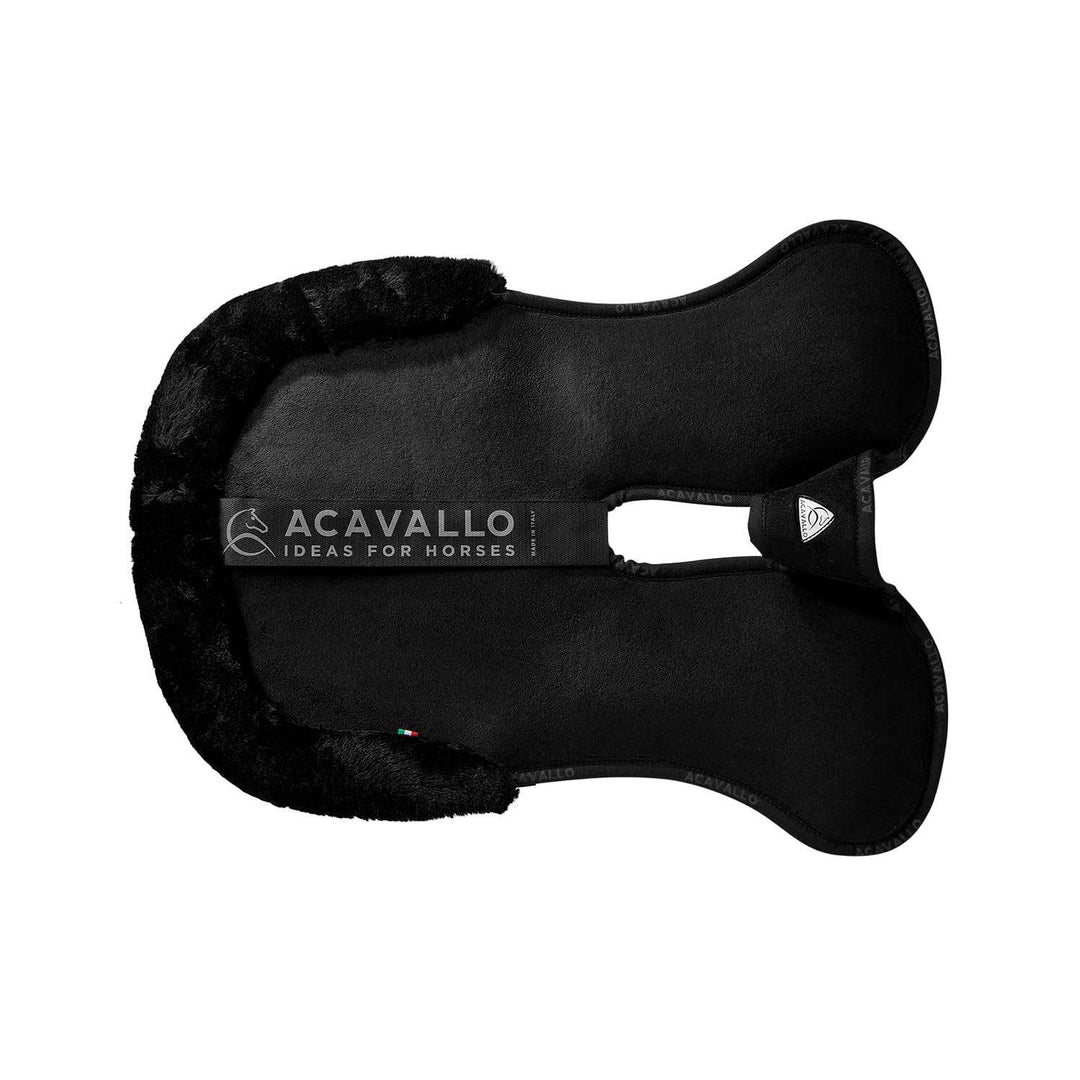 Acavallo Piuma Full Size Withers Free, Pocket Half Pad - Black / Eco-Wool Black