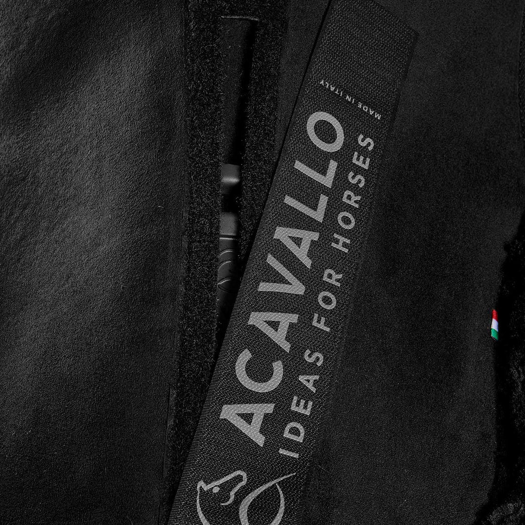Acavallo Piuma Full Size Withers Free, Pocket Half Pad - Black / Eco-Wool Black