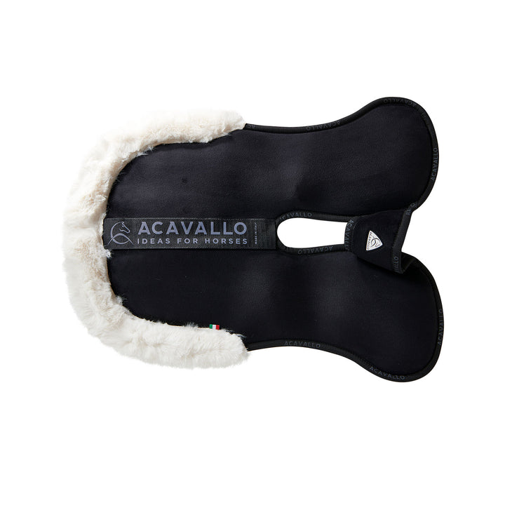 Acavallo Piuma Full Size Withers Free, Pocket Half Pad - Black / Eco-Wool Natural