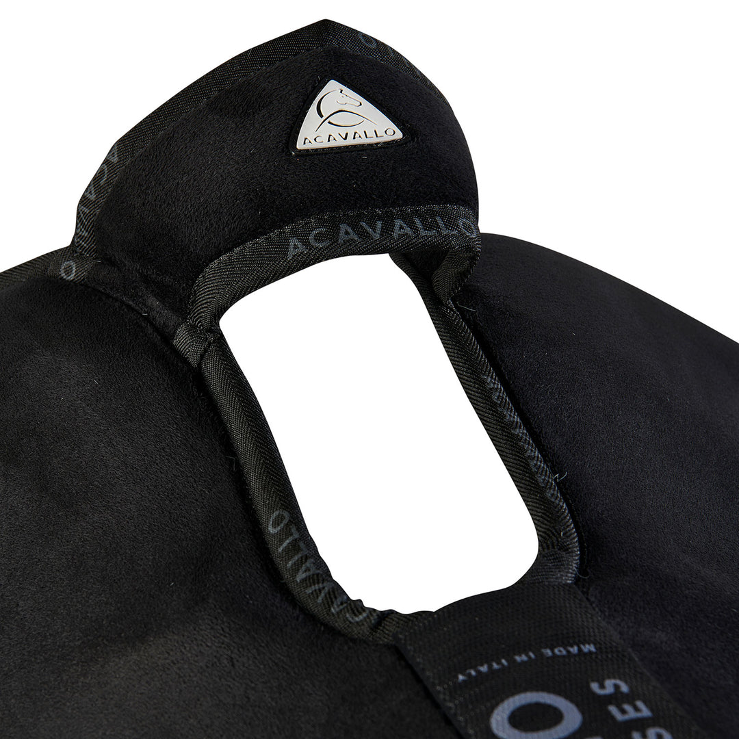 Acavallo Piuma Full Size Withers Free, Pocket Half Pad - Black / Eco-Wool Natural