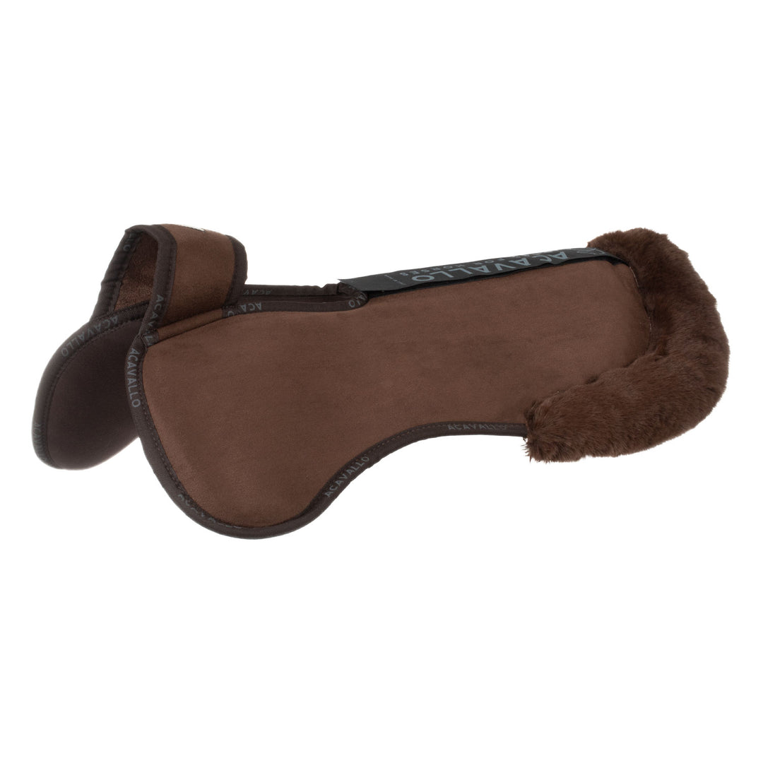Acavallo Piuma Full Size Withers Free, Pocket Half Pad - Brown / Eco-Wool Brown