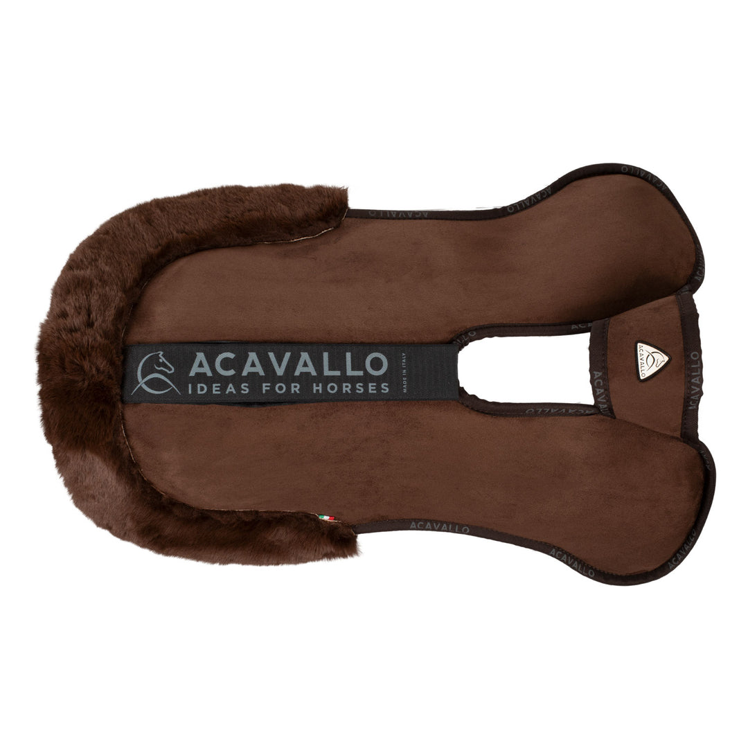 Acavallo Piuma Full Size Withers Free, Pocket Half Pad - Brown / Eco-Wool Brown