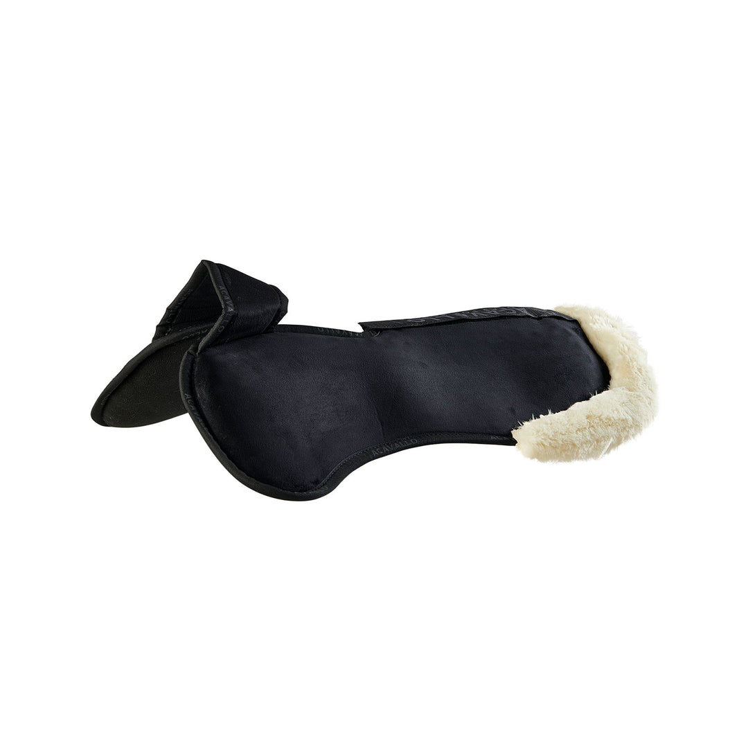 Acavallo Piuma Full Size Withers Free, Pocket Half Pad - Black / Eco-Wool Natural