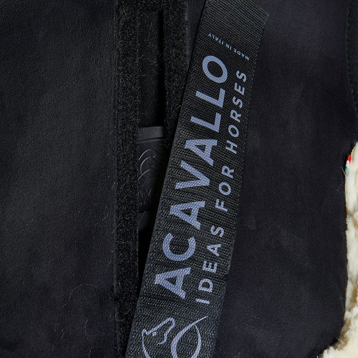 Acavallo Piuma Full Size Withers Free, Pocket Half Pad - Black / Eco-Wool Natural
