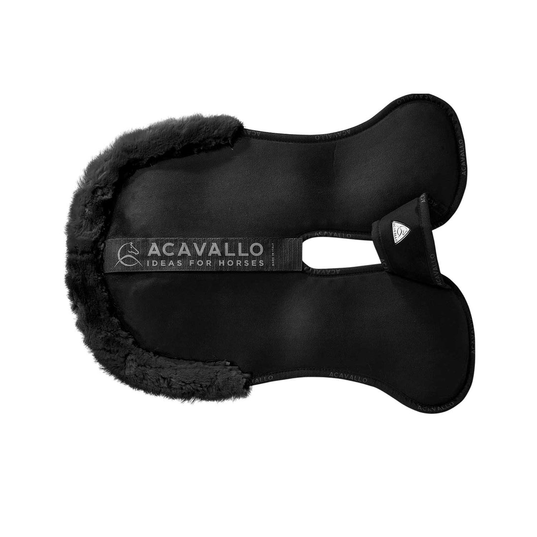 Acavallo Piuma Full Size Withers Free, Pocket Half Pad - Black / Eco-Wool Black