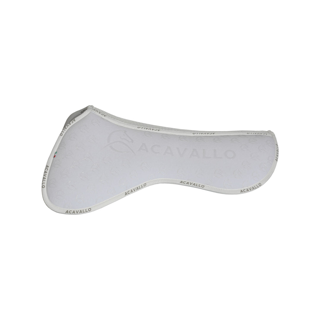 Acavallo Memory Foam 3D Spacer Louvre Silicone Grip Half Pad - Jumping - White