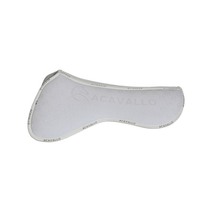 Acavallo Memory Foam 3D Spacer Louvre Silicone Grip Half Pad - Jumping - White
