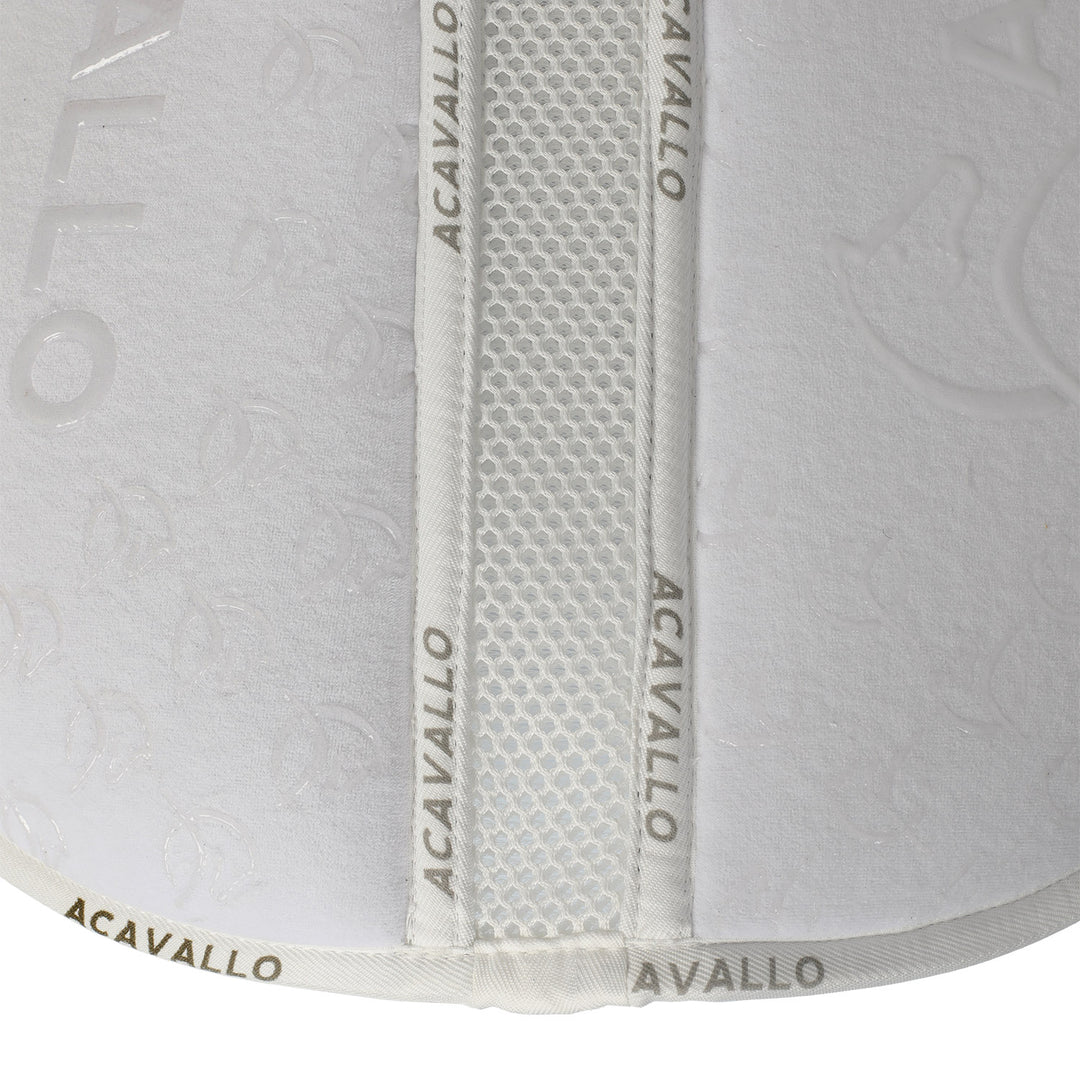 Acavallo Memory Foam 3D Spacer Louvre Silicone Grip Half Pad - Jumping - White