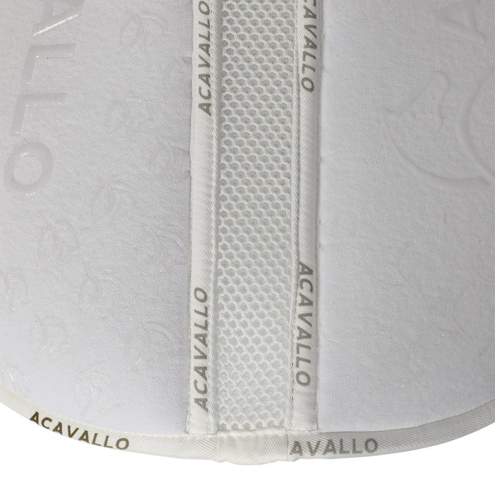 Acavallo Memory Foam 3D Spacer Louvre Silicone Grip Half Pad - Jumping - White