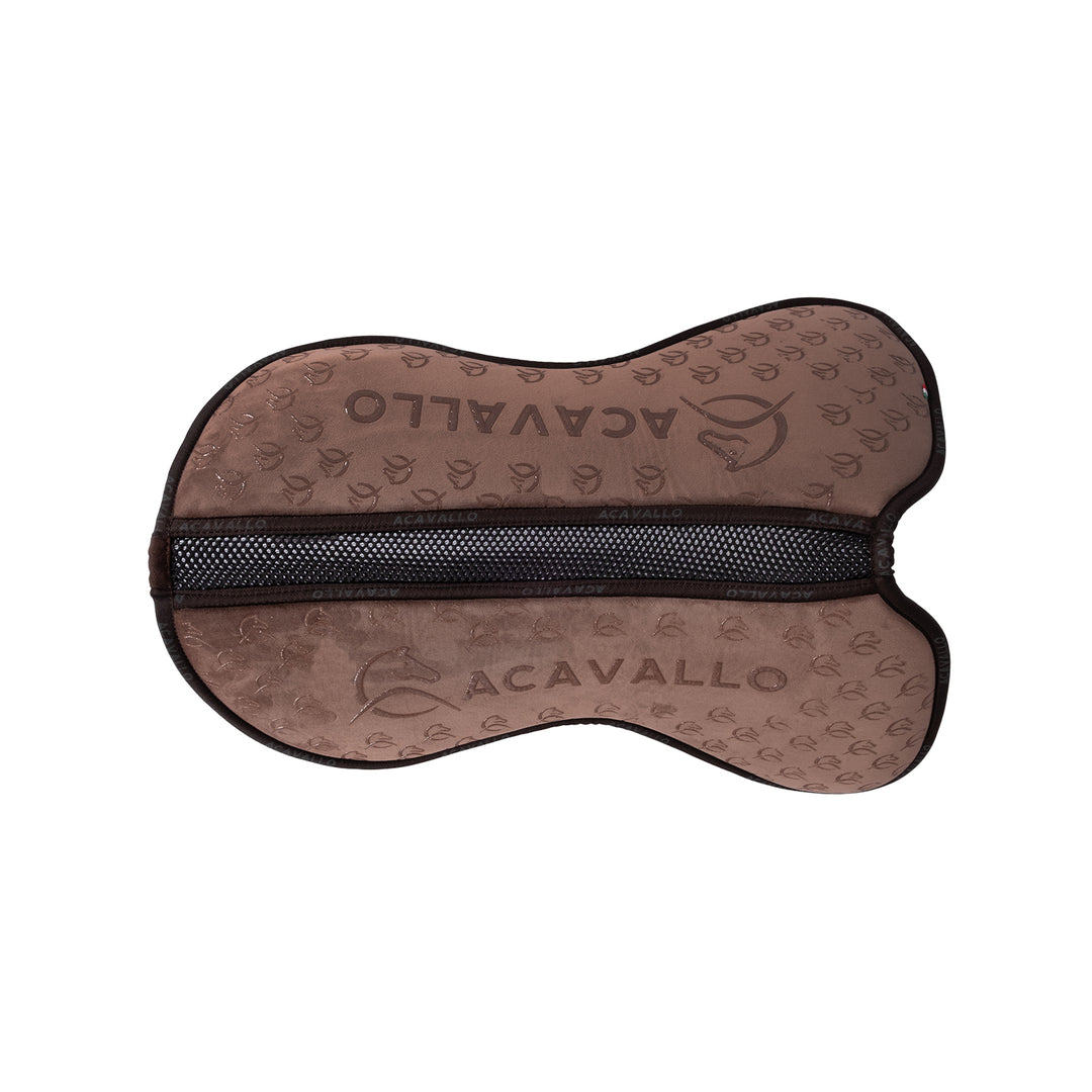 Acavallo Memory Foam 3D Spacer Louvre Silicone Grip Half Pad - Jumping - Brown