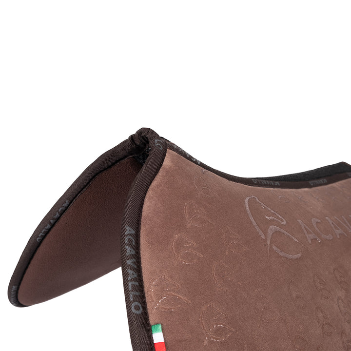 Acavallo Memory Foam 3D Spacer Louvre Silicone Grip Half Pad - Jumping - Brown