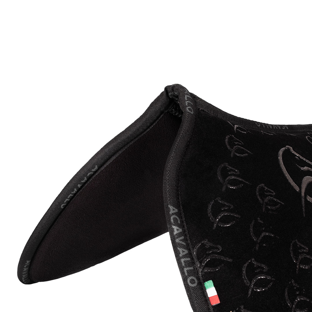 Acavallo Memory Foam 3D Spacer Louvre Silicone Grip Half Pad - Jumping - Black