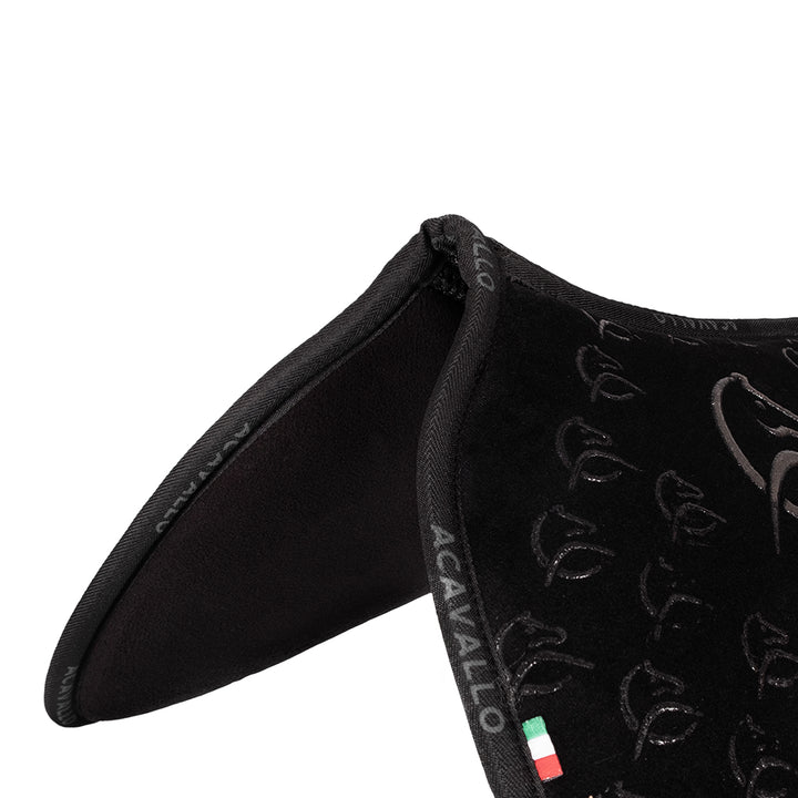 Acavallo Memory Foam 3D Spacer Louvre Silicone Grip Half Pad - Jumping - Black