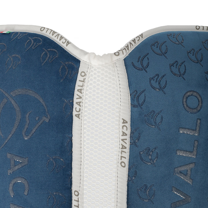 Acavallo Memory Foam 3D Spacer Louvre Silicone Grip Half Pad - Jumping - Ocean