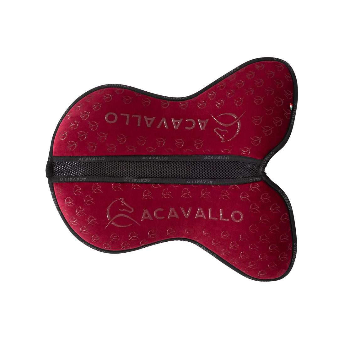 Acavallo Memory Foam 3D Spacer Louvre Silicone Grip Half Pad - Jumping - Wine