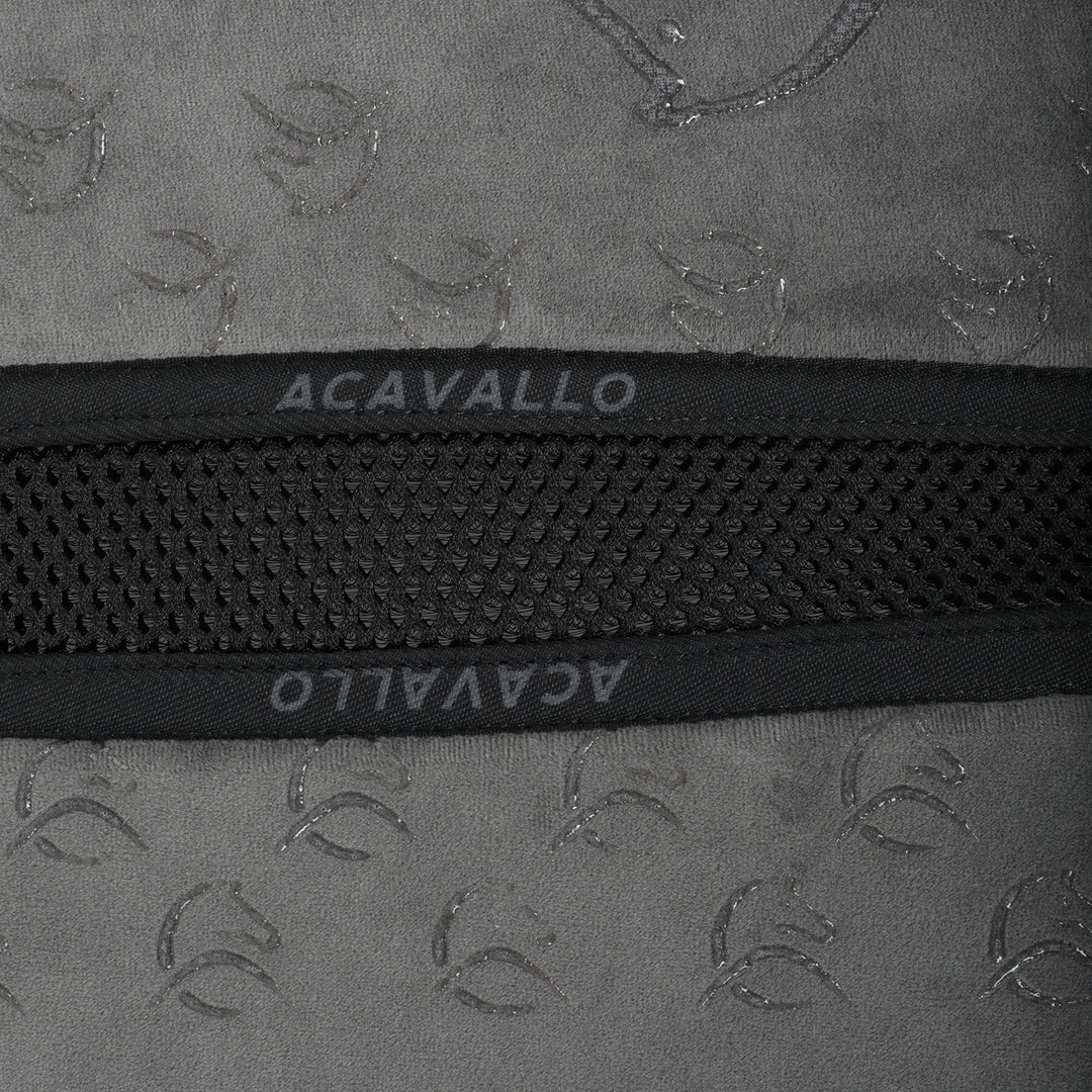 Acavallo Memory Foam 3D Spacer Louvre Silicone Grip Half Pad - Dressage - Grey