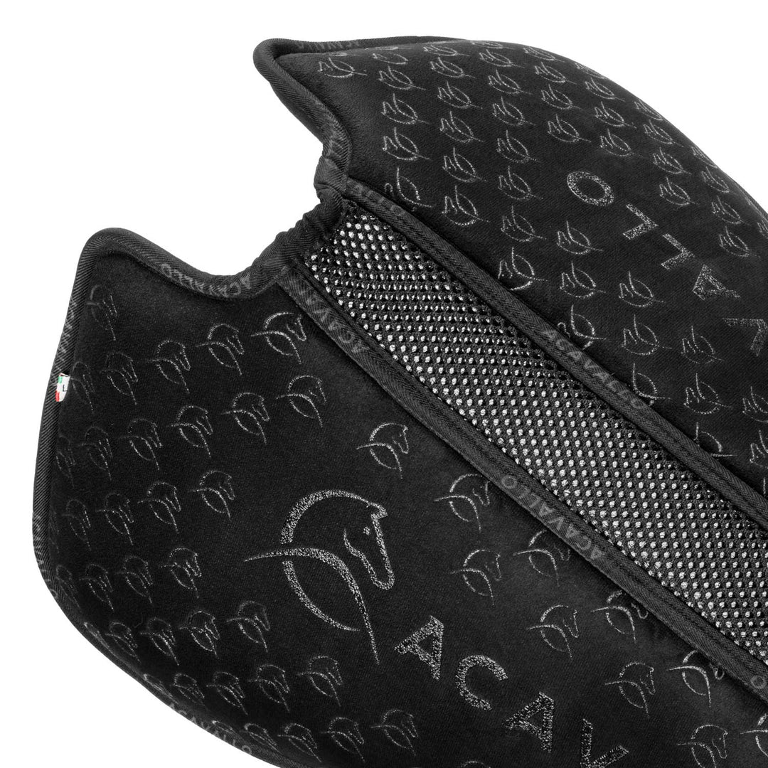 Acavallo Memory Foam 3D Spacer Louvre Silicone Grip Half Pad - Dressage - Black