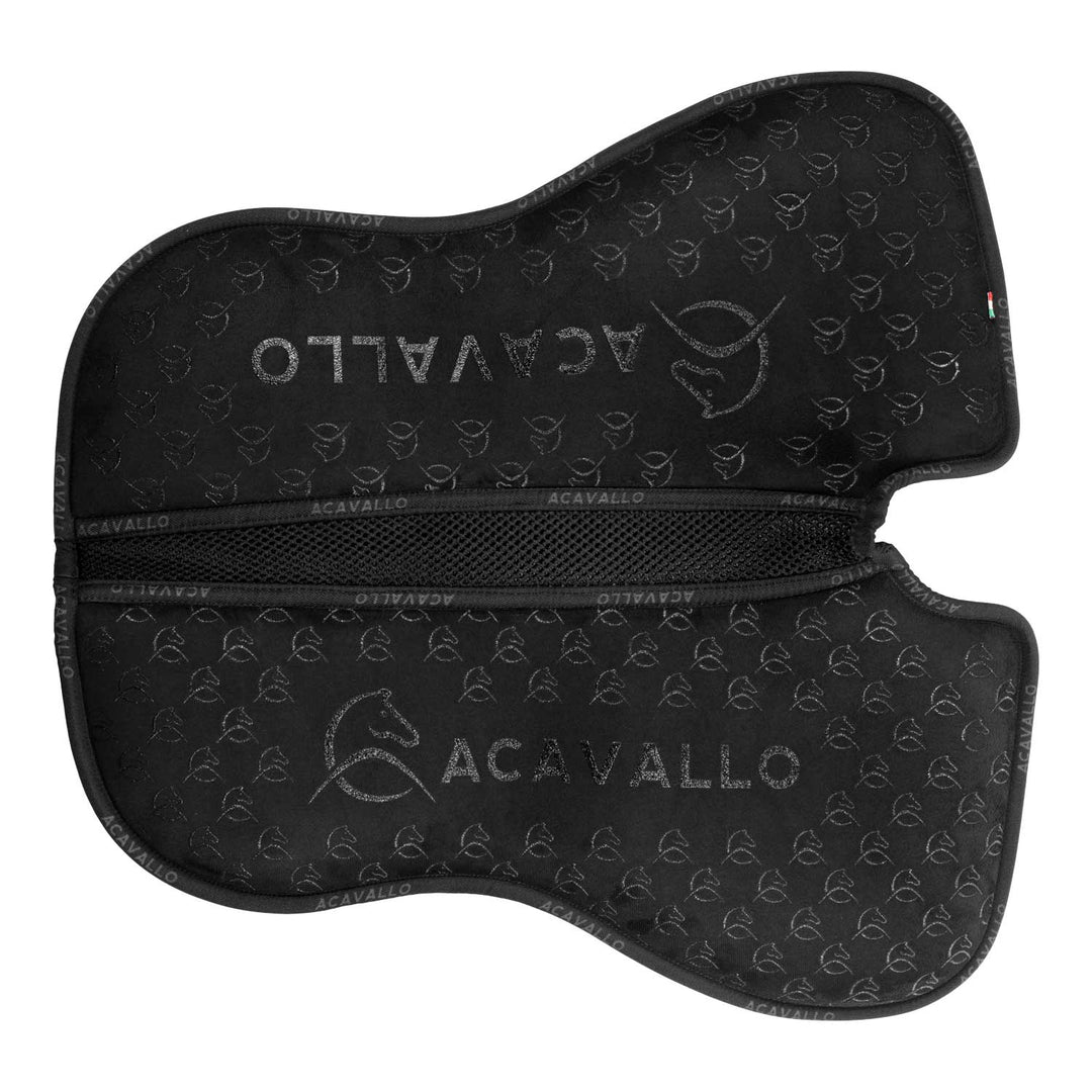 Acavallo Memory Foam 3D Spacer Louvre Silicone Grip Half Pad - Dressage - Black