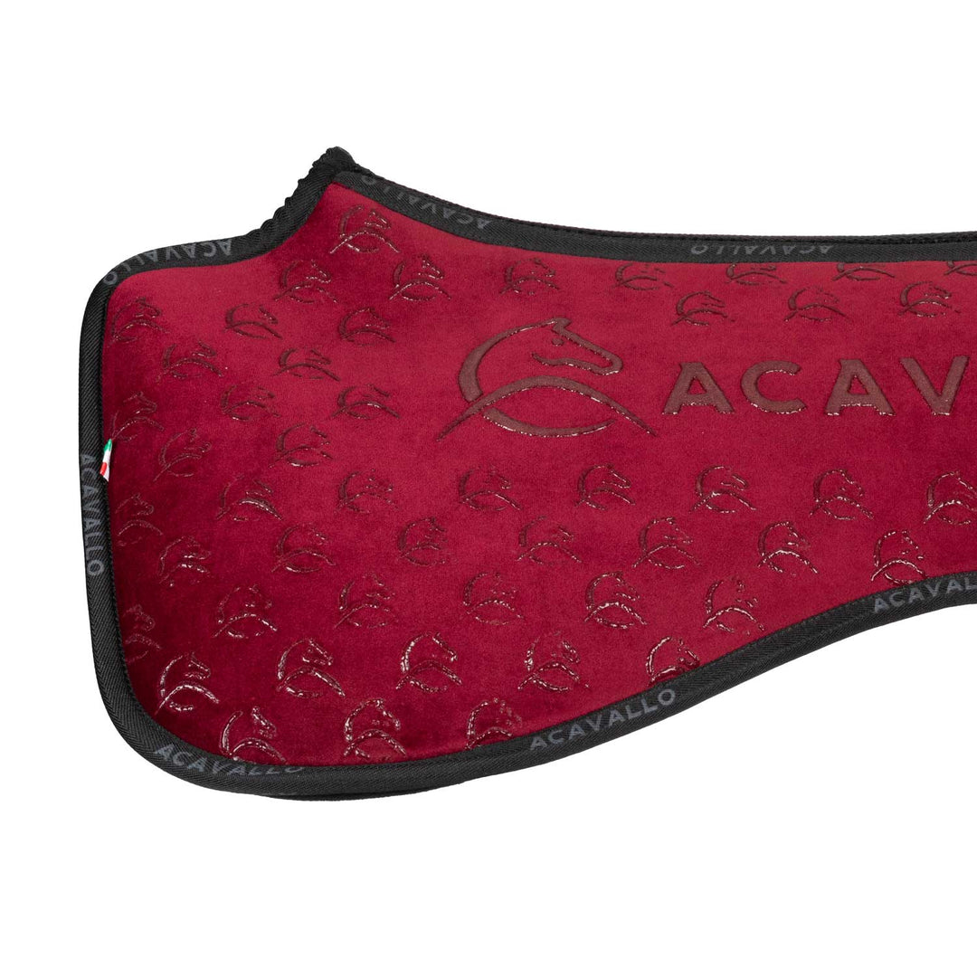 Acavallo Memory Foam 3D Spacer Louvre Silicone Grip Half Pad - Dressage - Wine