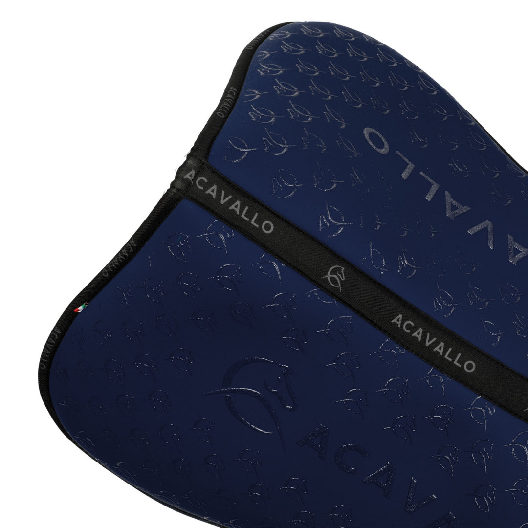 Acavallo Memory Foam Classic Bamboo Silicone Grip Half Pad - Deep Blue/Black