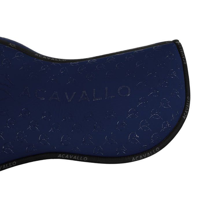 Acavallo Memory Foam Classic Bamboo Silicone Grip Half Pad - Deep Blue/Black