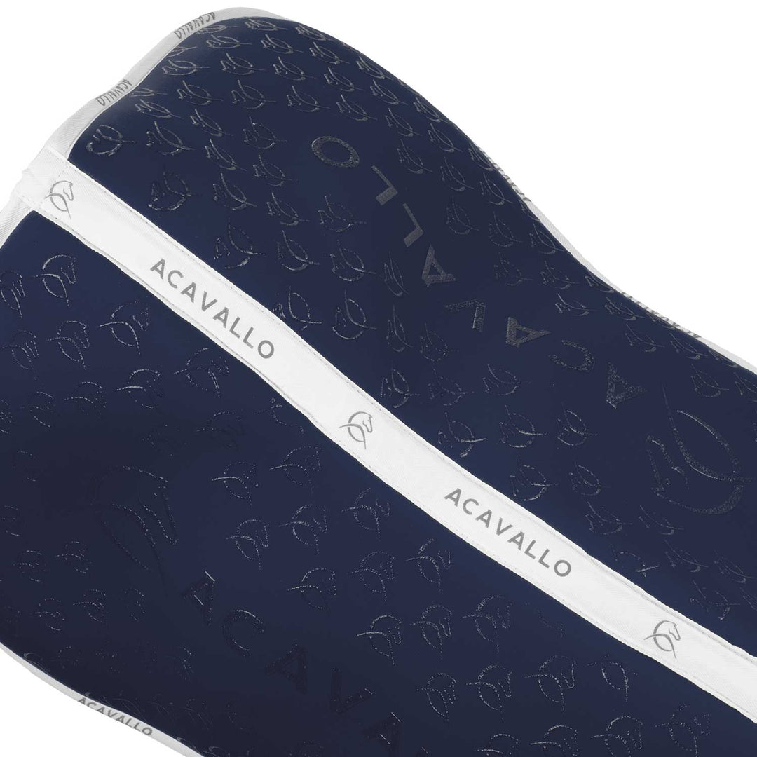 Acavallo Memory Foam Classic Bamboo Silicone Grip Half Pad - Deep Blue/White