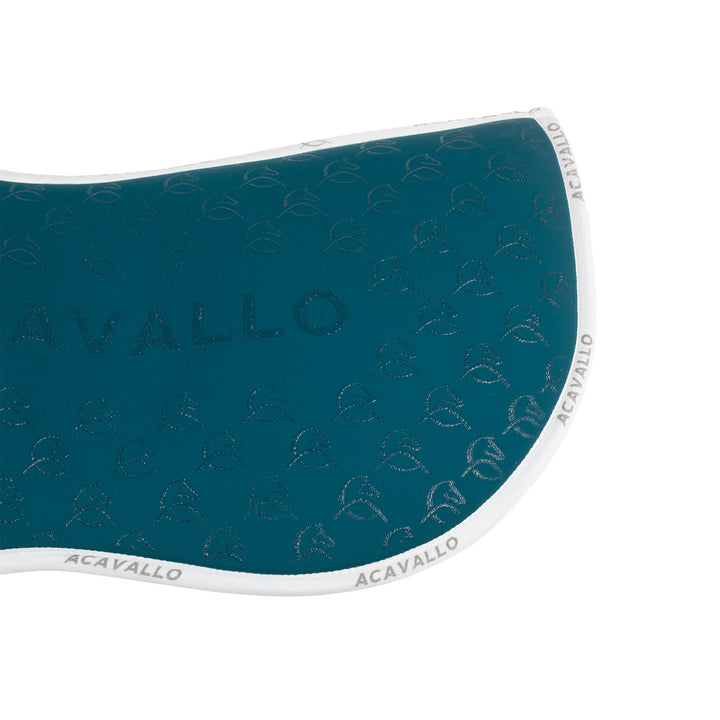 Acavallo Memory Foam Classic Bamboo Silicone Grip Half Pad - Petrol/White