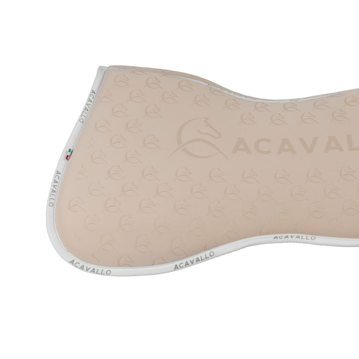 Acavallo Memory Foam Classic Bamboo Silicone Grip Half Pad - Sand/White