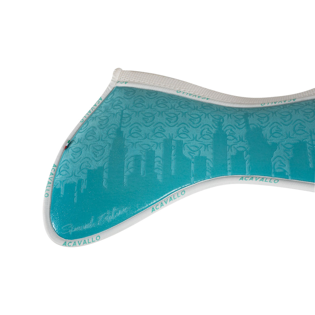 Acavallo Memory Foam Withers Free 3D Spacer Louvre &amp; Silicone Grip Half Pad - Sky Blue