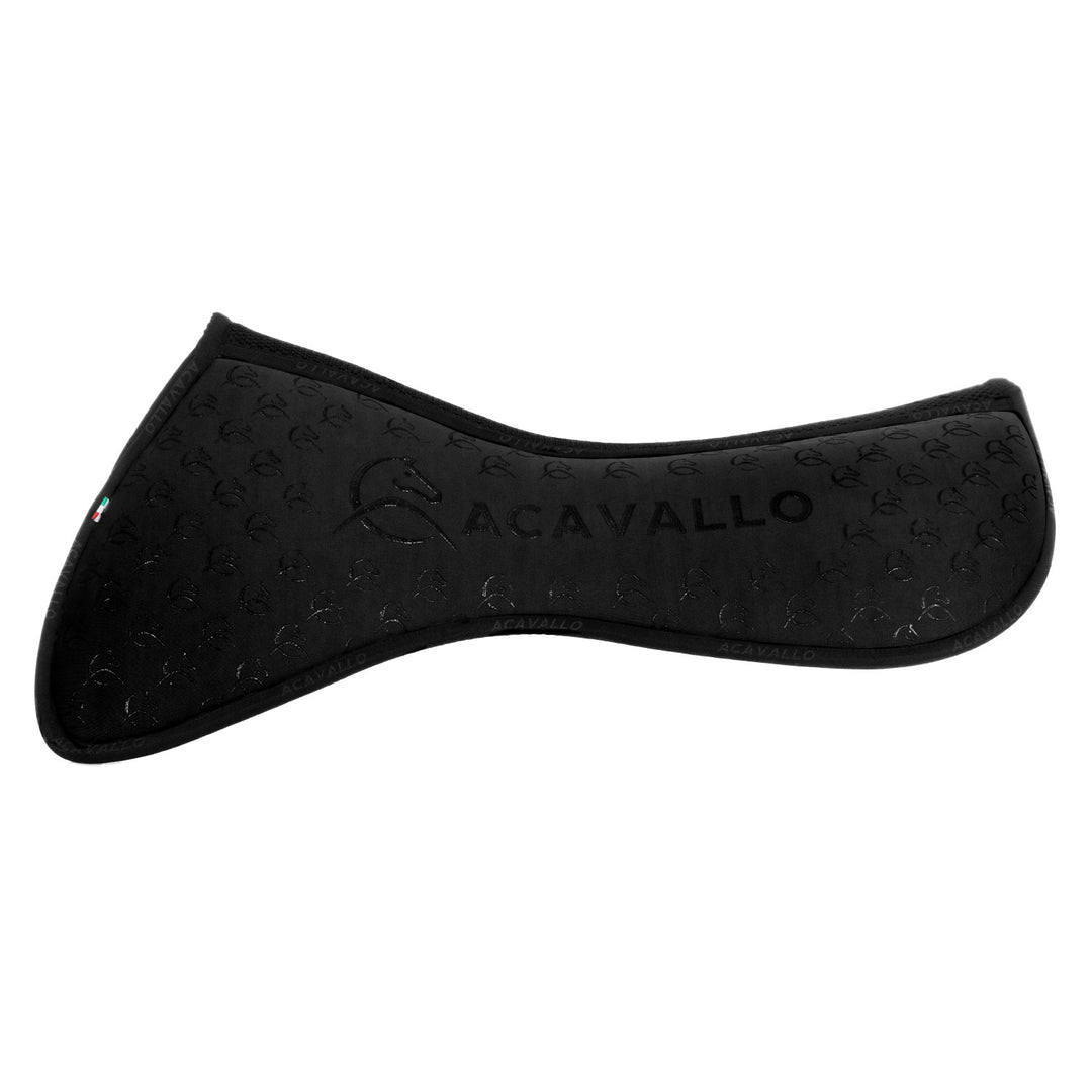 Acavallo Memory Foam Withers Free 3D Spacer Silicone Grip Half Pad - Black/Black