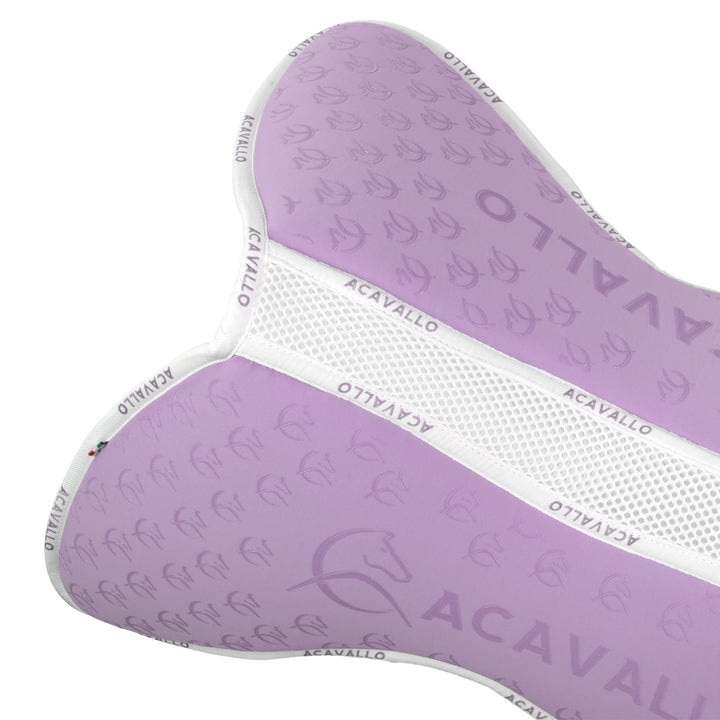 Acavallo Memory Foam Withers Free 3D Spacer Silicone Grip Half Pad - Lilla/White