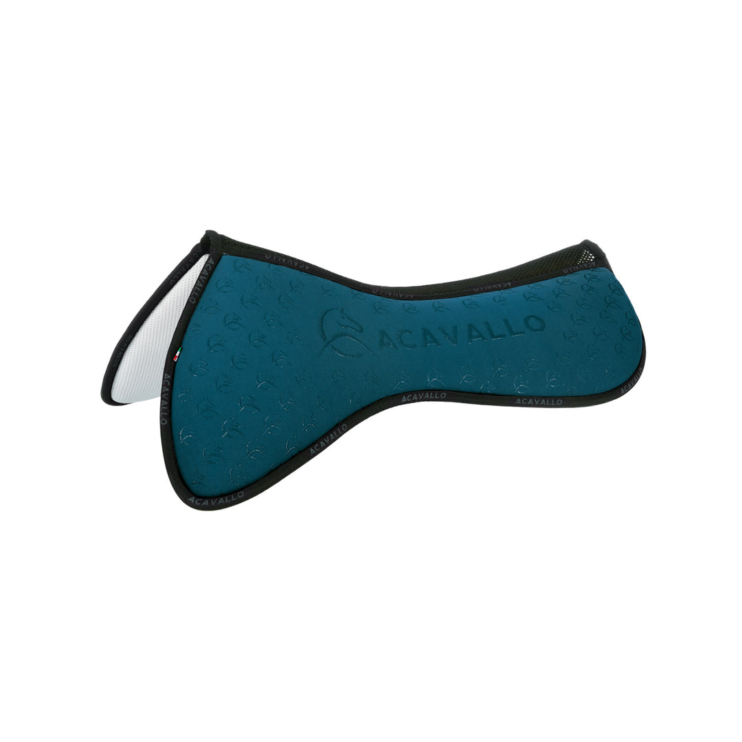 Acavallo Memory Foam Withers Free 3D Spacer Silicone Grip Half Pad - Petrol/Black