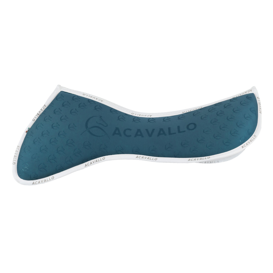 Acavallo Memory Foam Withers Free 3D Spacer Silicone Grip Half Pad - Petrol/White