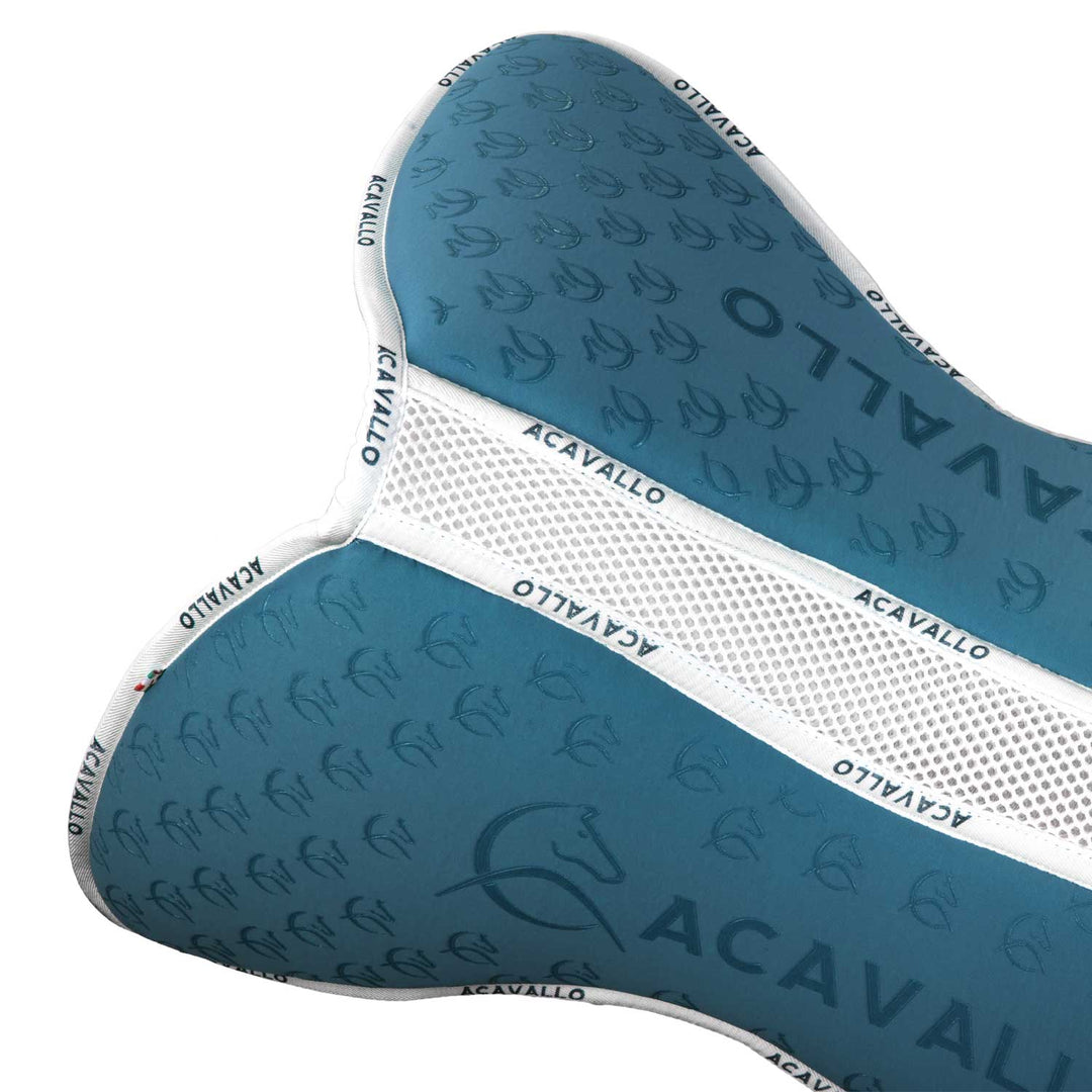 Acavallo Memory Foam Withers Free 3D Spacer Silicone Grip Half Pad - Petrol/White