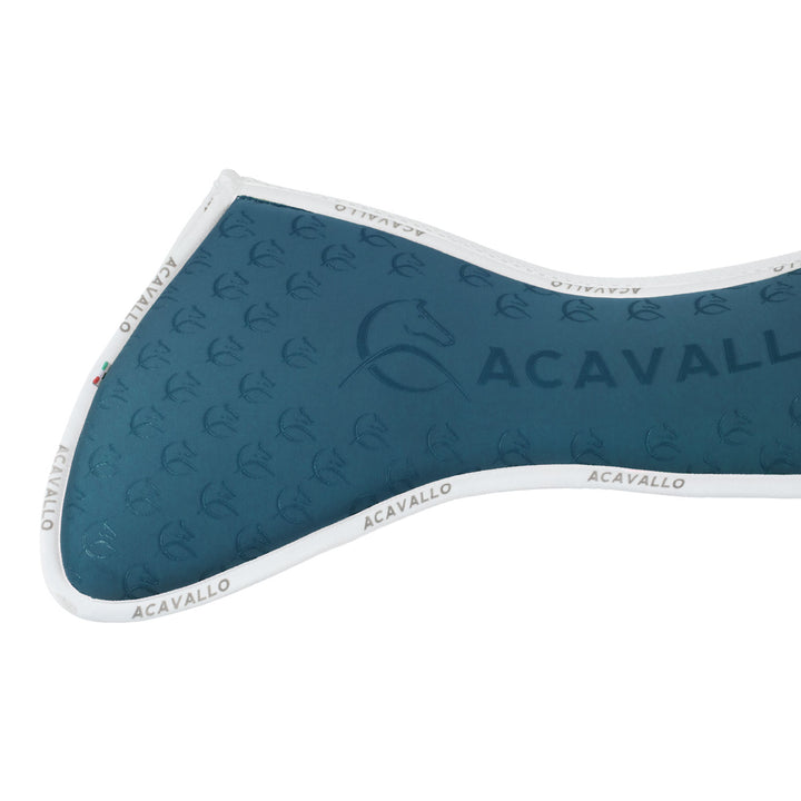 Acavallo Memory Foam Withers Free 3D Spacer Silicone Grip Half Pad - Petrol/White
