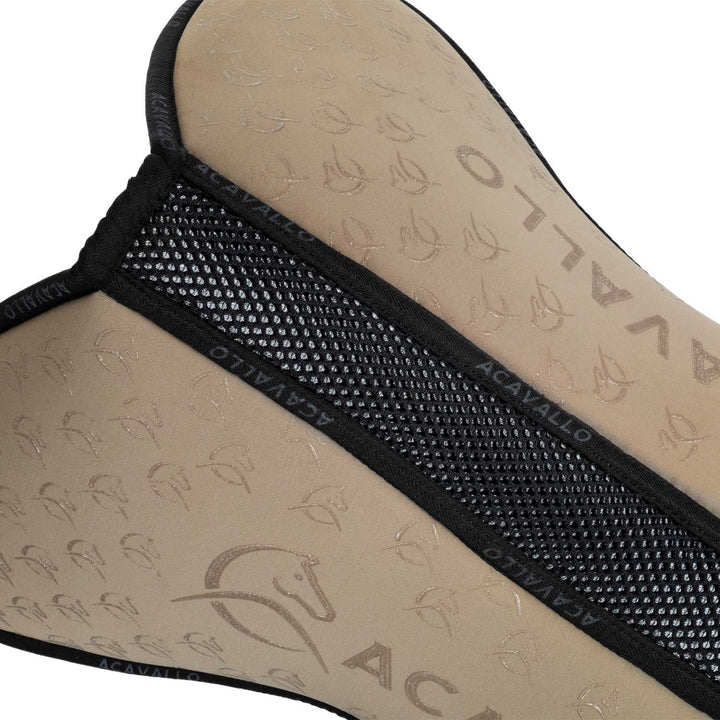 Acavallo Memory Foam Withers Free 3D Spacer Silicone Grip Half Pad - Sand/Black