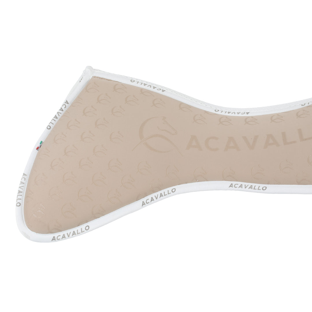 Acavallo Memory Foam Withers Free 3D Spacer Silicone Grip Half Pad - Sand/White