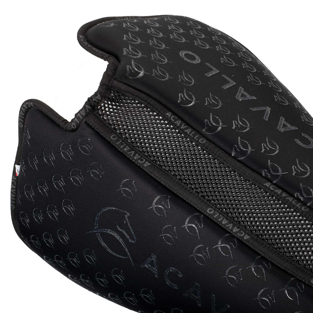 Acavallo Memory Foam 3D Spacer Silicone Grip Half Pad - Dressage - Black/Black