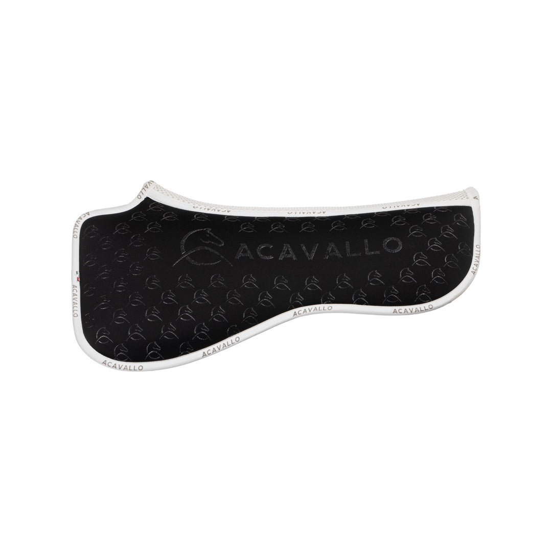 Acavallo Memory Foam 3D Spacer Silicone Grip Half Pad - Dressage - Black/White