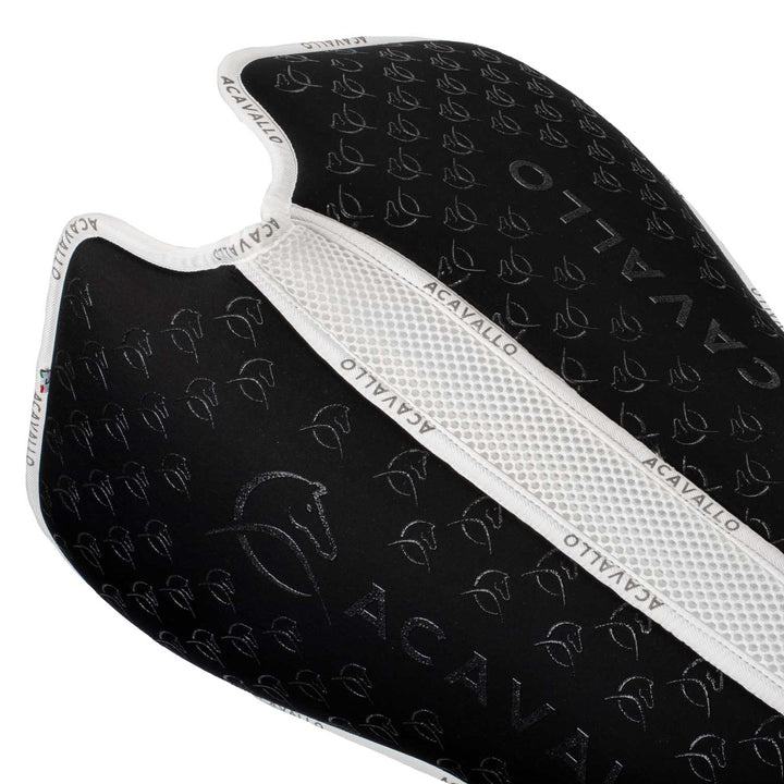 Acavallo Memory Foam 3D Spacer Silicone Grip Half Pad - Dressage - Black/White
