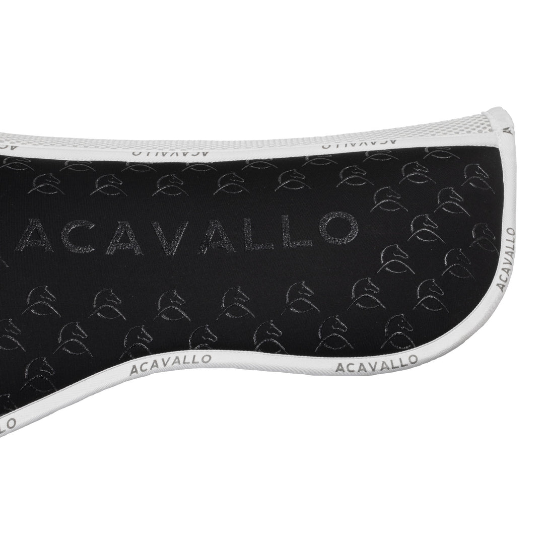 Acavallo Memory Foam 3D Spacer Silicone Grip Half Pad - Dressage - Black/White
