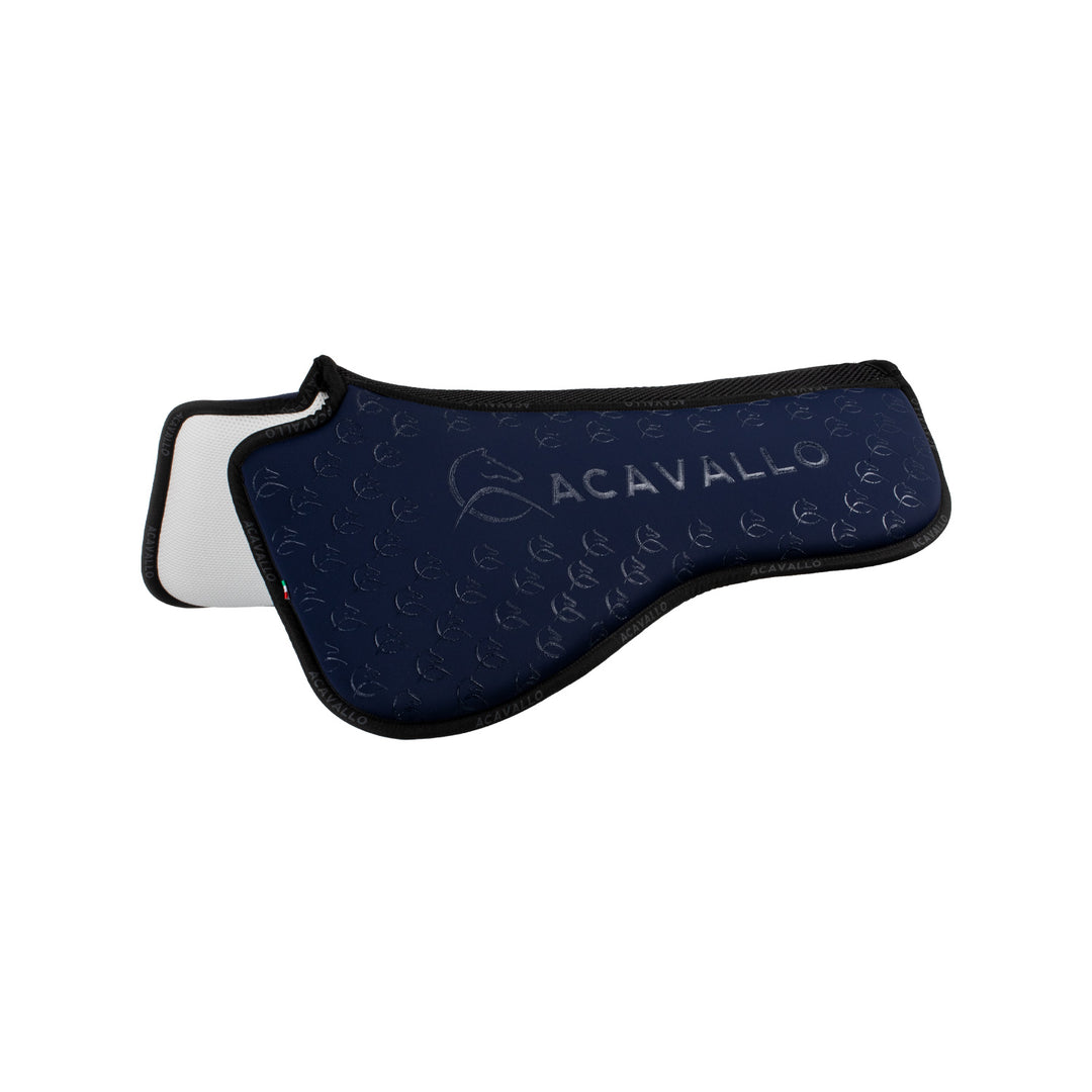Acavallo Memory Foam 3D Spacer Silicone Grip Half Pad - Dressage - Deep Blue/Black