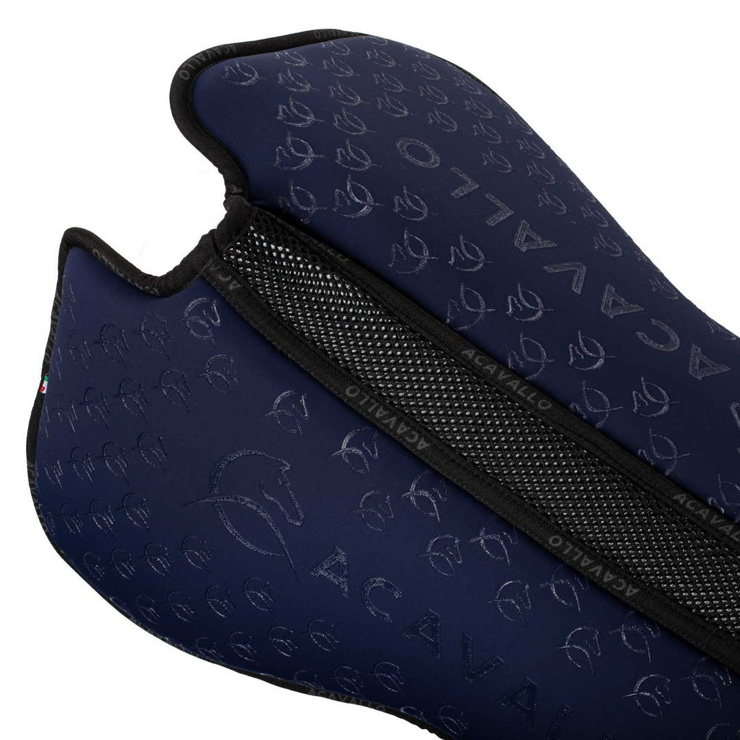 Acavallo Memory Foam 3D Spacer Silicone Grip Half Pad - Dressage - Deep Blue/Black