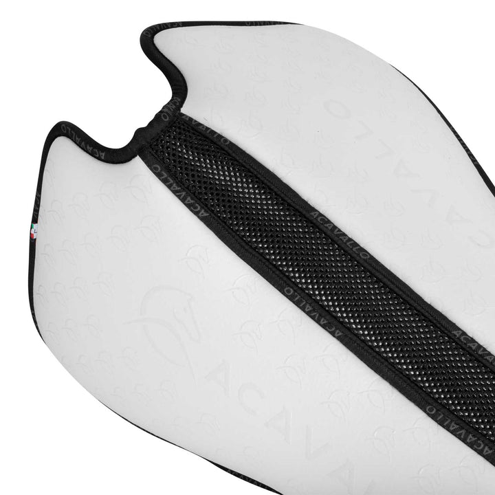 Acavallo Memory Foam 3D Spacer Silicone Grip Half Pad - Dressage - White/Black