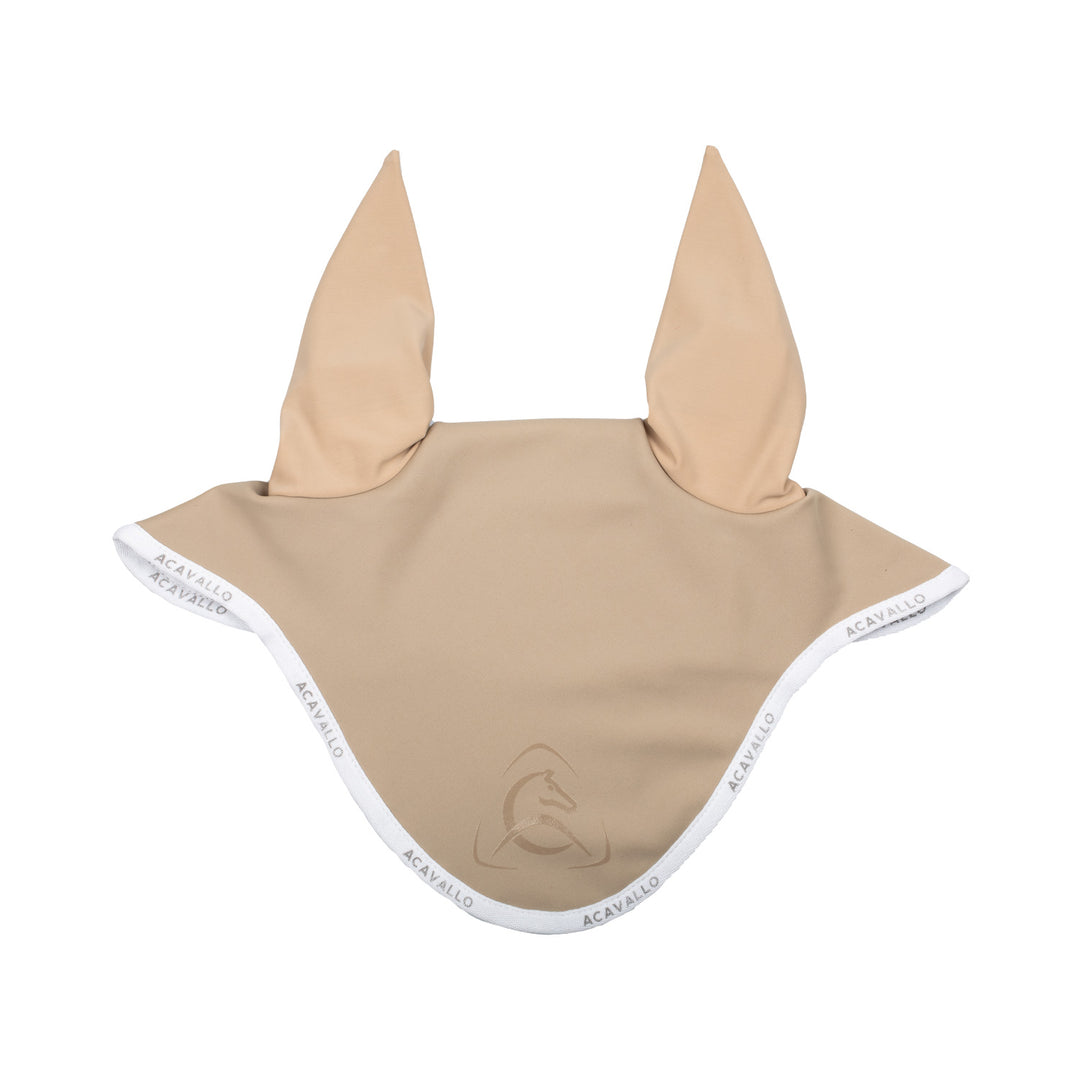 Acavallo Elastane Fly Veil Silicone Logo - Sand/White