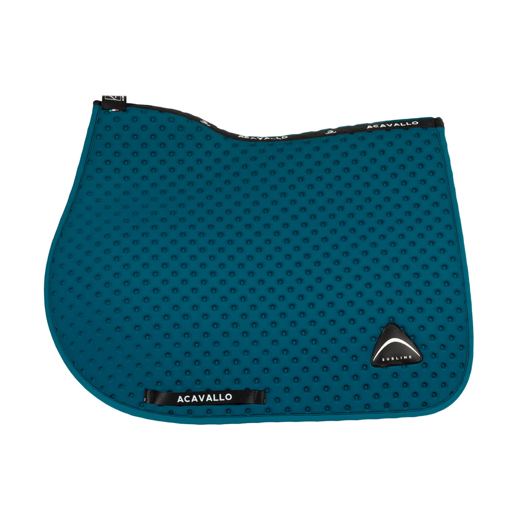 Acavallo Sublime Dotted Saddle Pad in Technical Fabric - Petrol