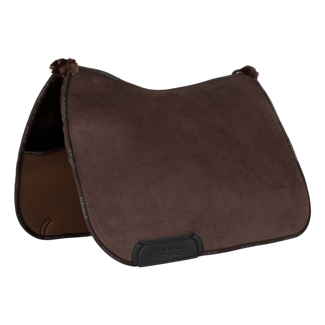 Acavallo Saddle Pad Dressage Classic Withers 3D Spacer Faux Sheepskin - Brown