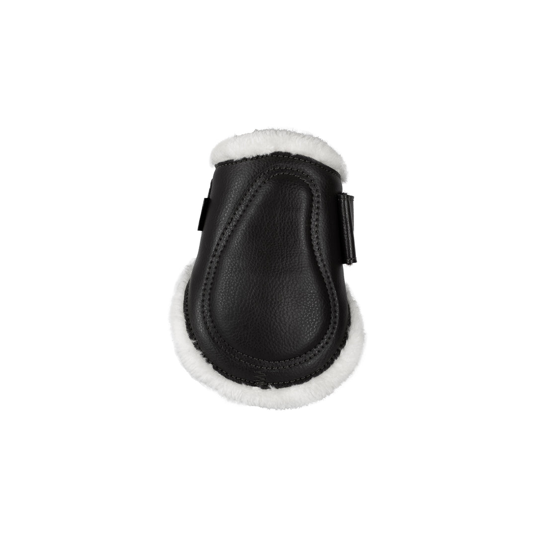 Acavallo Jumping Fetlock Boots Faux Sheepskin &amp; Hook-And-Loop Closure - Black