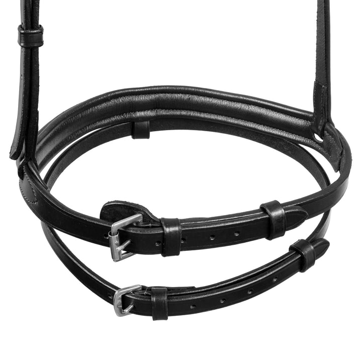 Equestro Leather Flash Noseband Bridle - Dark Brown