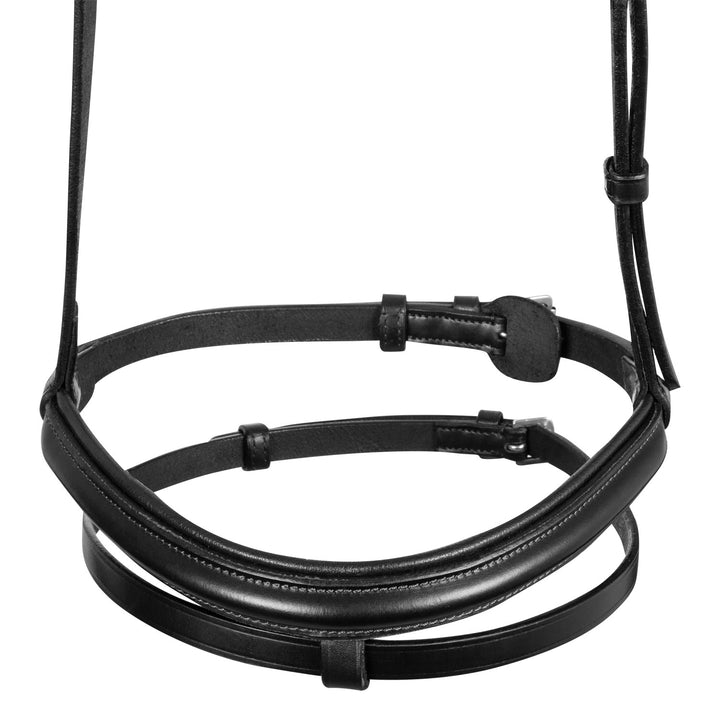 Equestro Leather Flash Noseband Bridle - Dark Brown